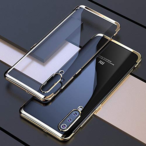 Preisvergleich Produktbild SOOCX Xiaomi Mi 9 All-Inclusive-Schutzhülle Transparente Schutzhülle Limited Edition für Männer und Frauen Modelle Silikon-Softshell-Persönlichkeit Kreative Schutzhülle (Color : Transparent Gold)