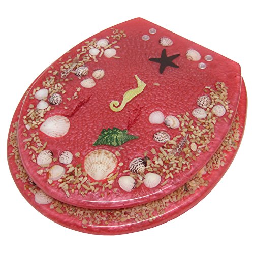 Preisvergleich Produktbild Elegant Touch Seashell Design Polyresin Standard Toilet Seat, Pink