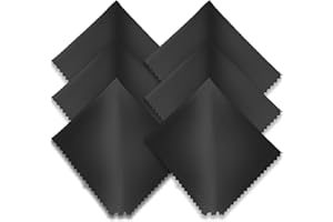 IZyufan 6 Piezas Paños de Limpieza de Microfibra,Paños para La Limpieza de Las Gafas de Microfibra,para Limpiar Anteojos,Lentes de Cámara,Tablets,Phones,Laptops,Pantallas LCD(Negro)