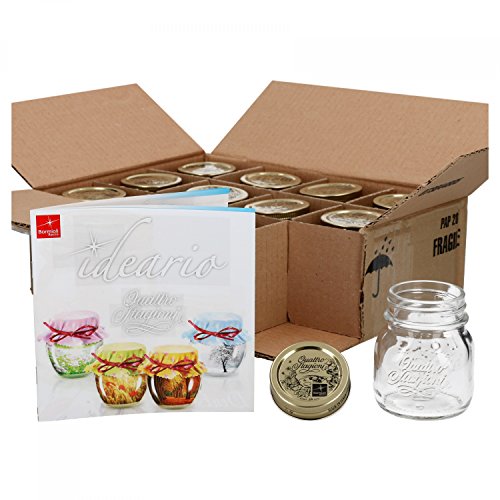 12er Set Einmachglas Original Quattro Stagioni 0,15L incl. Bormioli Rezeptheft
