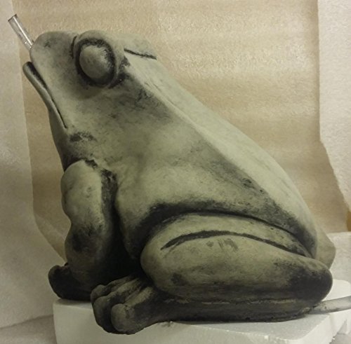 Steinfigur Wasserspeier Frosch mit Pumpe und Schlauch Kröte Brunnen Deko Tierfigur Garten Steinguss Frostfest, noch kein Geschenk - 4