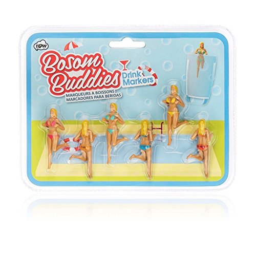 Bosom Buddies Glasmarkierer im 6er Set – Strandgirls Glasmarker Glasmarkierung Sommer - 3