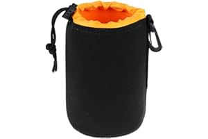 DEMIAWAKING IT Weiche Schutzhülle aus Neopren für Foto-Objektiv, Gürteltasche, Fotoobjektiv, Tasche für DSLR-Linsen (L (Durchmesser x Höhe): 15 x 20 cm)