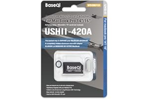 GENERIC BASEQI UHS-II MicroSD-Adapter aus Aluminium für 2021 M1 MacBook Pro 14 und 16 Zoll (Adapter mit HDMI-Staubstecker, Silber)