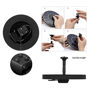 Yardwe Pompa Fontana Solare 7V 1.4W Solare Pompa laghetto da Giardino Pompa Acqua Pompe per Fontane da Giardino per…