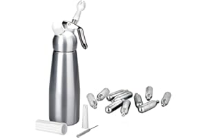 Bricolemar IBILI - Kit sifon Cocina espumas Silver Aluminio 0.5l Ibili + 10 Cargas para sifon Nata Ibili Kabra