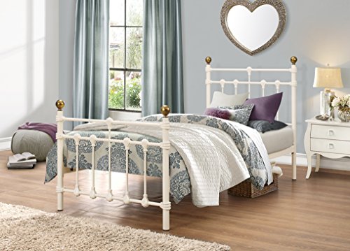 Birlea Atlas 3ft Single Metal Bed, Cream