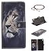 Produktbild GOCDLJ PU Hülle per Sony Xperia XA Ultra Muster, Ultra Slim Leder Flip Cover Tasche Ledertasche Handytasche Pattern Buchstil Handyhülle Protective Case Etui Bumper Schale Wallet vollständig schützende mit Magnetverschluss Ständerfunktion ID Karte Slots Pouch Soft Silikon Backcover Rückseite shell kunstlederhülle Schutzhülle für Sony Xperia XA Ultra + Chinesischer Stil Rote Armbänder Design Löwe