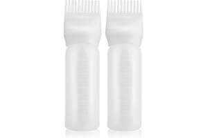 HBAID Lot de 2 Flacons Applicateurs de Teinture pour Cheveux Bouteille Peigne Racine avec Graduée,Bouteille de Teinture de Cheveux pour la Coloration,Applicateur De Bouteille À Cheveux Avec Pinceau (Blanc)