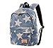 Produktbild Gezu Canvas Rucksack Herren oder Damen Vintage Schulrucksack UniTasche Laptop Rucksack 15.6 Zoll Laptop GZ320 (Hell Blau Stern)