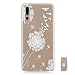Produktbild HopMore Huawei P20 Pro Hülle Silikon Transparent Durchsichtig Clear Design Muster Bumper Slim Handyhülle Tasche Schale Hüllen Case Cover pour Huawei P20 Pro - Weißer Löwenzahn