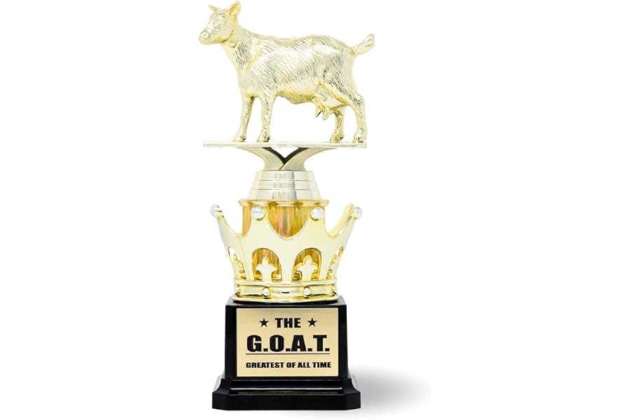 Goat Trophy - G.O.A.T. - Greatest of All Time Funny Trophy Award with Option for Custom Plate - Appreciation Gift for Boss, Coworker, Friend - League Champion Award Winner