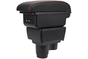 YJYWZH Braccioli compatibile con Renault Duster 2019-2023 Bracciolo Doppio Strato Scatola Portaoggetti Console Centrale Interna with 3 USB Charging Port