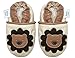 Soft Leather Baby boy Shoes with Suede Soles by Dotty Fish Cream and Brown Lion design (2-3 years)