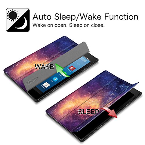 Fintie Hülle für Amazon Fire HD 8 Tablet (8-Zoll, 7. Generation – 2017) – Slim Cover Lightweight Schutzhülle Tasche mit Standfunktion und Auto Schlaf / Wach Funktion, Die Galaxie - 4