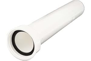 Tecuro Tube d'immersion pour siphon de lavabo, connexion 1 1/2 pouce ÜWM, longueur 250 mm, diamètre 40 mm, peut être raccourci, plastique blanc
