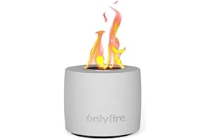 ONLY FIRE Onlyfire Chimenea de Mesa,Redondo Cuenco de Hoguera de Bioetanol，para Balcón de Jardín Interior y Exterior