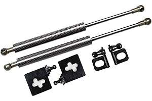 JINGLINGKJ Front Bonnet for 1999-2002 Skyline GTR R34 Hood Damper Shock Absorbers Gas Struts Spring 2Pcs (Black, for 1999-2002 Skyline GTR R34)