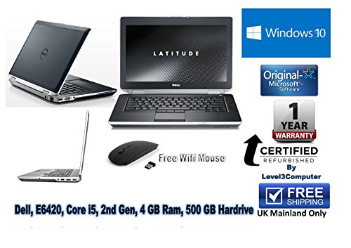 Professionally Refurbished Dell Latitude E 6420 Laptop with One Year RTB Warranty  Free Wireless Mouswe