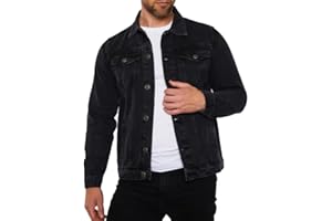 JMOJO - Denim Jacket Mens - Classic Trucker Denim Jackets For Men UK - Mens Jackets With Pocket - Jean Jackets Mens - Button Down Mens Denim Jackets
