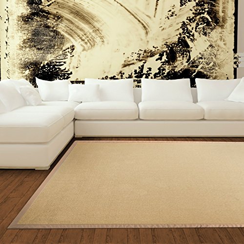 casa pura® Sisal Teppich aus Naturfasern | natur | mit Bordüre aus Baumwolle | pflegeleicht | Größe wählbar (70×130 cm) - 5