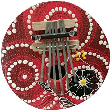 Karimba Kalimba Mbira OKEMI africanthumb Piano in Coloured Coconut Drawing Aboriginal astratto rosa