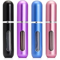 JTDEAL Atomizador de Perfume (5ml, 4pcs), Vacíos Botella Recargable Rociador de Bomba Frasco Portátil para Viaje