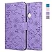 Produktbild SMART LEGEND Xiaomi Redmi Note 5A Hülle, Xiaomi Redmi Note 5 Pro Hülle, Handyhülle Schutzhülle mit kartenfach Prägung Katze Leder Flip Case Handy Cover mit Magnet Standfunktion Etui - Lila