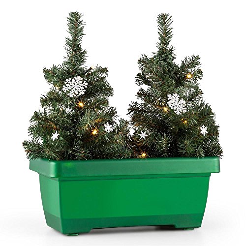 Preisvergleich Produktbild blumfeldt Santaville Schneeflocke balkonkasten Weihnachtsdeko LED Timer grun