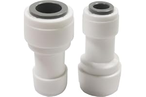 YAMATARO 2Pack 3/8”x1/4” Push Fit Fittings Quick Connect Reducing Connector for Pipe Straight Connector with RO Tube for Water Filtration, Reverse Osmosis and Plumbing Systems