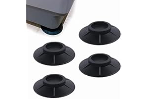 FADBUDS 4 Stück Schwingungsdämpfer Waschmaschine, Universal Antivibrationsmatte Waschmaschine Rutschfeste Fußpolster, Schwingungsdämpfer Antirutsche Vibrationsdämpfer für Waschmaschinen und Trockner (Schwarz)