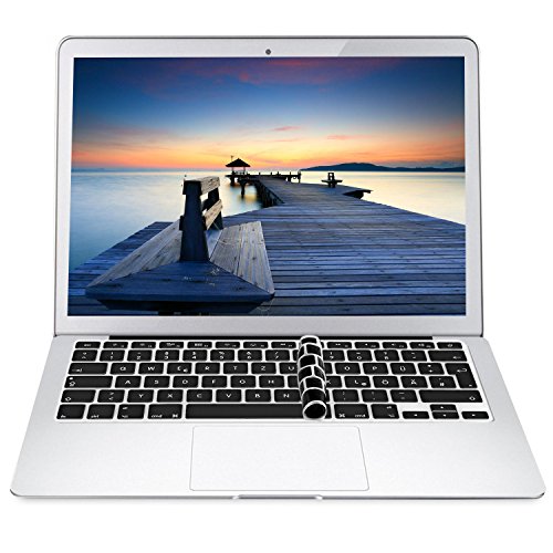 Silikon Tastaturschutz, HOOMIL Hauchdünner Tastatur Schutzfolie [Deutsches Layout] für Apple MacBook Air 13“/ Pro Retina 13“ – Schwarz - 3