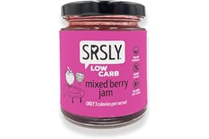 SRSLY Low Carb Mixed Berry Jam | 190g Jar | Low Calorie | Deliciously Fruity | Low Sugar | Vegan | Only 0.5g Carbs & 3 Kcals Per Tbsp | Seriously Low Carb Keto Friendly Food