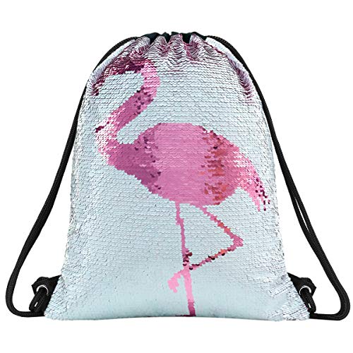 Deeplive Fashion - Mochila mágica con cordón de Sirena Reversible con Lentejuelas, Bolsa de Baile, Bolsa de Escuela, Deportes al Aire Libre para niñas y Mujeres, Flamenco