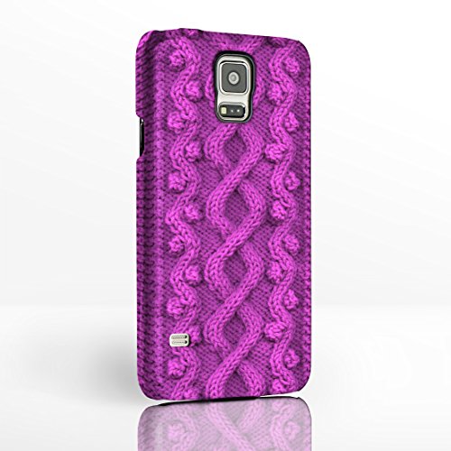 Preisvergleich Produktbild iCaseDesigner - Handyschutzhülle, Nähen, Stricken, für Samsung Galaxy Smartphones, 12 Designs zur Auswahl Hüllen mit Vollbild-Design aus Hartplastik von iCaseDesigner., plastik, Purple Aran Knit Pattern, Samsung Galaxy S3 Mini