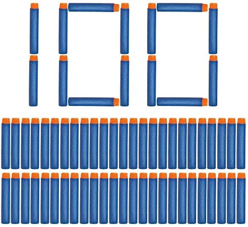 KanCai 100pcs UNIVERSAL Nerf Guns Refill Bullets for Nerf N-strike Elite Series Toy guns Foam darts for Target Games Sports Outdoor(Bule)