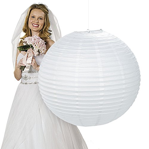 Papierlaterne Laterne Lampion Hochzeit weiß 76cm Durchmesser Palandi®