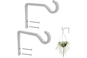 DEDC 2Pcs Heavy Duty Metal Wall Hook Straight Plant Hanger Hanging Basket Bracket Set for Bird Feeders Planters Lanterns Wind Chimes Indoor Outdoor Decoration