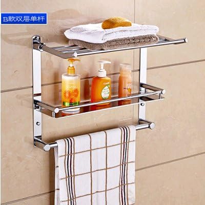 Rhhmjj Towel The Bathroom Toilet Stainless Steel Thick Glass Toilet Bathroom Toilet Racks Wall Mounted 50 Three-Tier Transparent Glass Towel Rails