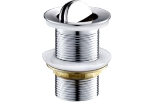 JETCLOUD Bonde de Vidage Bonde Clapet Lavabo Rotatif Bouchon Bonde de Vidage Pivotant en Cuivre Chrome Bonde de Lavapo Pop Up pour Lavabo Bassin Évier Soupape de Vidange