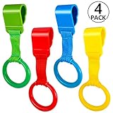 ★ Dimensiones: 9*18 cm 4 Piezas Anillas Para Cunas, PAMIYO Anillas Plástico Robusto Textil de Alta Calidad Entrenamiento Equilibrio Ayuda a Bebe a Ponerse de Pie