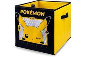 HOX Pokemon Kids Collapsible Storage Boxes with Handles | Durability & Fabric Foldable Storage Cubes | Compatible Ikea Kallax Furniture | For Organising Kids Room & Playroom