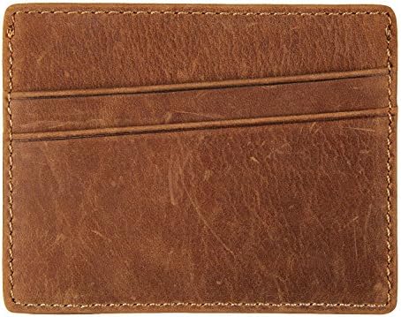 YEX Men's Wallet RFID Genuine Cow Leather Front Pocket Minimalist Thin Money Clip