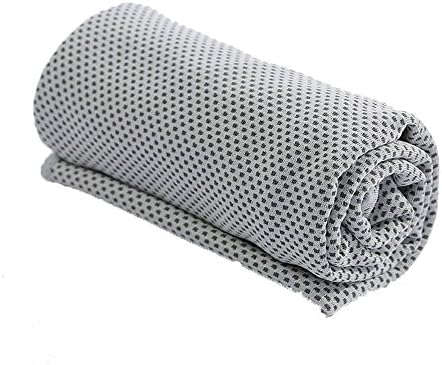 High-tech Cooling Towel for Instant Relief-Soft Breathable Mesh Yoga Towel-Keep Cool for Running Biking Hiking and all Other Sports (gray)