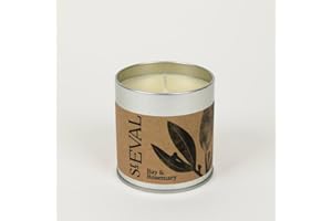ST EVAL St. Eval Bay & Rosemary Scented Tin Candle - Wax - Refreshing Fragrance - Refreshing Blend of Cool Bay Leaf and Herbal Rosemary - Made in Cornwall