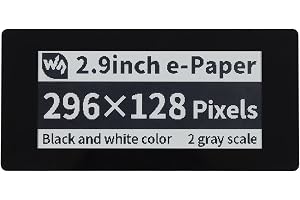 Waveshare 2.9 Inch Touch E-Paper E-Ink Display Hat for Raspberry Pi 5-Points Capacitive Touch 296 x 128 Pixels Black and White Partial Refresh Support SPI Interface