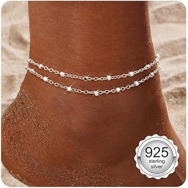Bracelets de cheville pour femmes, accessoires de plage, chaîne de perles en acier inoxydable, bijoux esthétiques, cadeau d'anniversaire, été  36