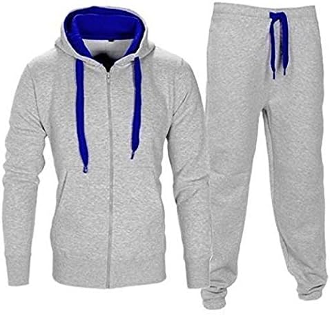 Kids Boys Girls Tracksuit Contrast Set Full Sleeve Zipper Hoodie Fleece Bottoms Top Jogging Jogger Gym School Clothing