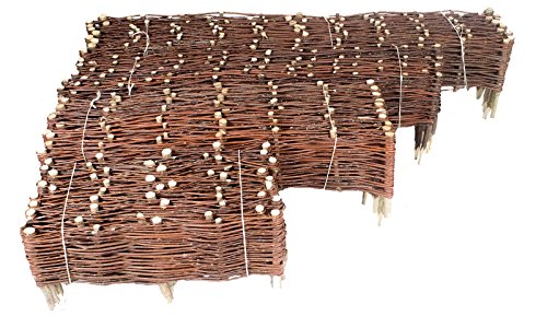 Beeteinfassung Weide 20 x 120 cm 10er Set -Weiden Steckzaun als Beetumrandung oder Gartenabgrenzung - 4