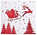 Produktbild Weihnachts-Servietten "Sliding Santa" mit Weihnachts-Mann & Rentier-Schlitten in rot & weiß - Nikolaus / Winter-Landschaft - Weihnachts-Deko / Tisch-Dekoration Weihnachten / Advent / Weihnachts-Feier / Winter (60 Servietten)
